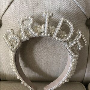 Pearl Embellished Bride Headband, Bride Bridal Hair Piece, Bachelorette Gift